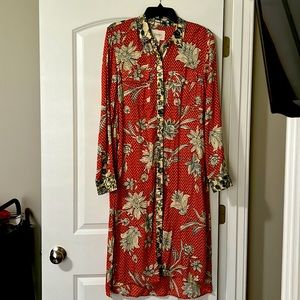 Jessica Simpson Lori Button-Down Duster Shirt, Large